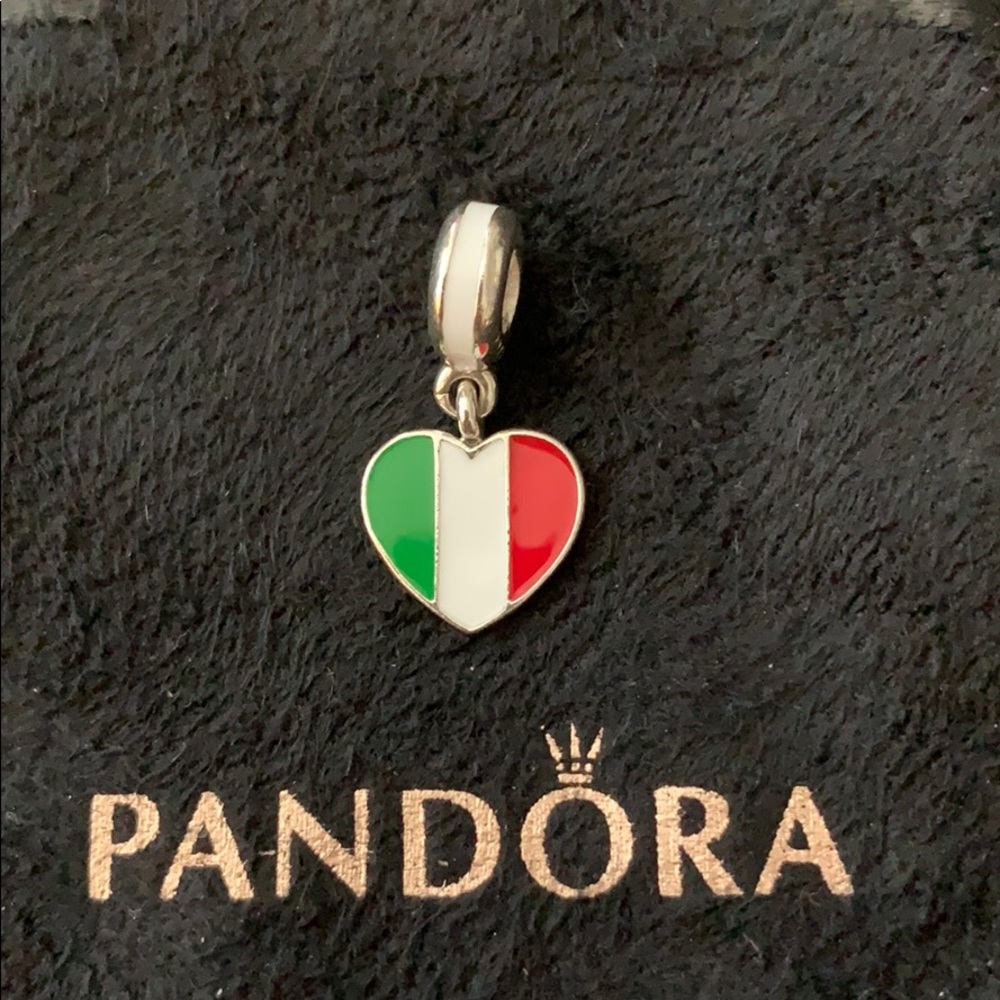Authentic Pandora Italy Flag Dangle Charm